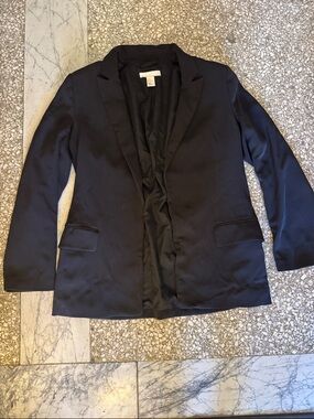 H&M Classic Black Women's Blazer - Tailored Open Front Jacket